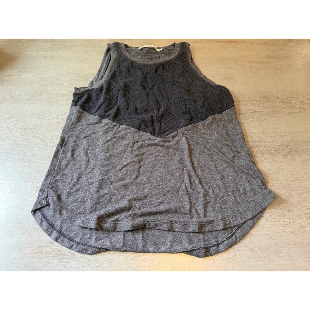 Michael Stars Womens Gray Mesh Chevron Sleeveless Tank Top A397 Size L